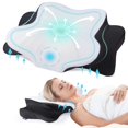 thumbnail image 1 of Almohada cervical DONAMA, espuma viscoelástica para aliviar el dolor de cuello, negra, 1 of 8