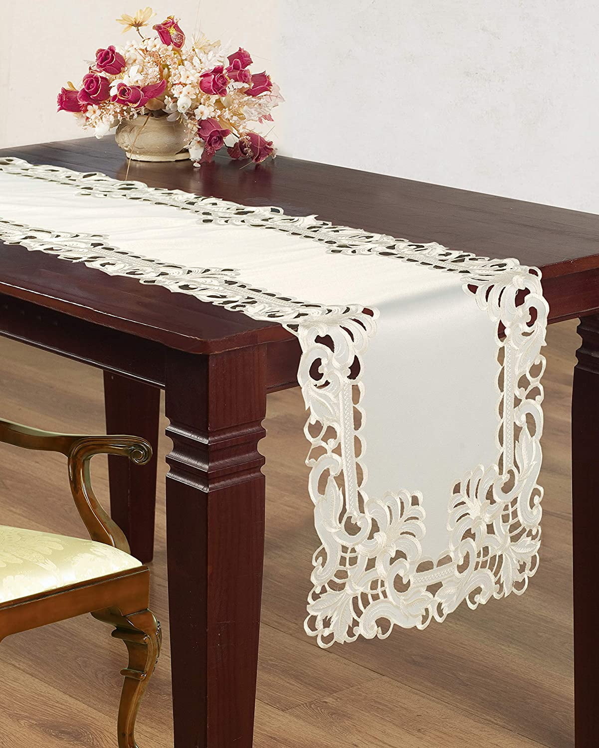 Vintage Hand Crochet Table Runner Dresser Scarf Rectangle Lace Doily 19x39inch Vintage Hand Crochet Table Runner Dresser Scarf Rectangle Lace Doily 19x39inch