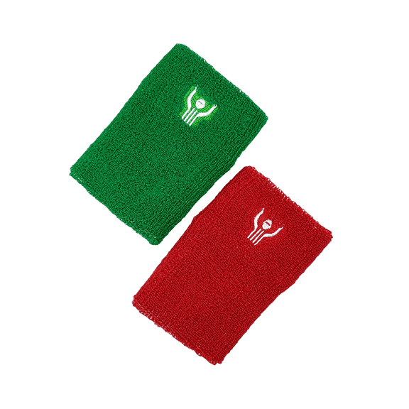 Great Call Athletics | Premium Wrestling Wrist Bands | Professional Red & Green Set | Referee Official Coach | Tournament Dual Meet Folkstyle