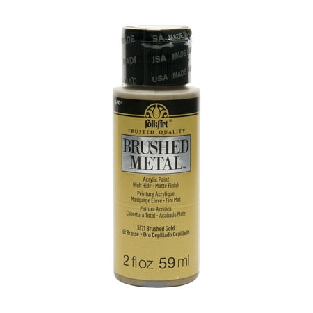 FolkArt Brushed Metal Gold Acrylic Paint, 2 Fl. (Best Gold Paint For Metal)