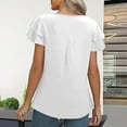 thumbnail image 3 of HAiming Women's Short Sleeve T-Shirt Dressy Casual Round Neck Basic Ruffle Cute Summer Top 2025 Spring Fashion Clothes, 3 of 9