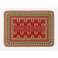 thumbnail image 1 of Turkish Pattern Bath Mat, Rectangular Frames and Abstract Shapes with Ottoman Origins, Plush Bathroom Decor Mat with Non Slip Backing, 29.5" X 17.5", Pistachio Green Brown, by Ambesonne, 1 of 2