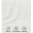 thumbnail image 4 of Utopia Bedding Off White Striped Fleece Blanket Throw Size Fluffy, Warm & Lightweight Ribbed Throw for Bed, Sofa & Chair - Soft Cozy Blanket for Home Decor & Gifting (50x60 Inches), 4 of 7