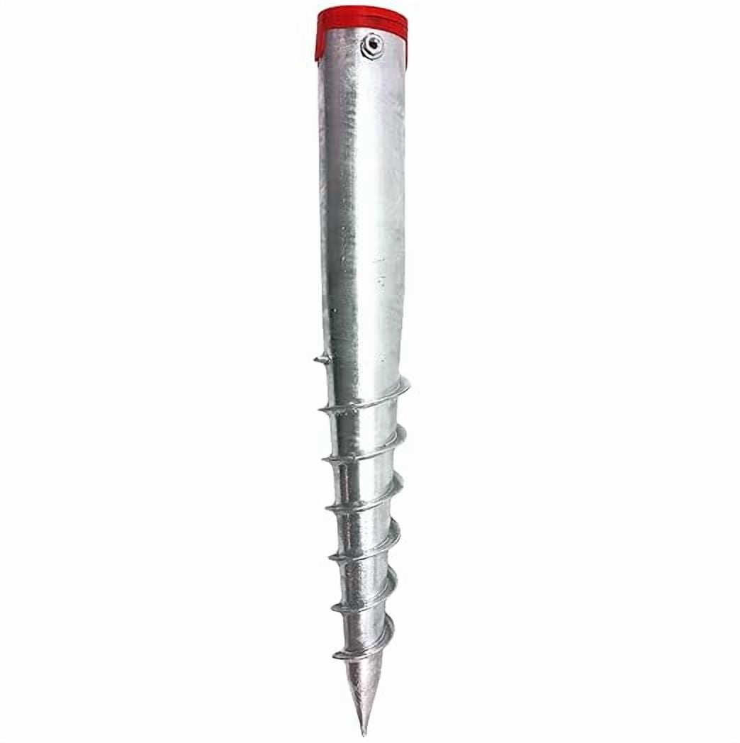 American Ground Screw Model 2 Premium No Dig Ground Anchor - Post & Flag Pole Base Ground Mount - Screw in Post Stake, 22" Inch Long, (Fits Round Poles 1” - 2 3/8") Replacement Fence Post Anchor DIY