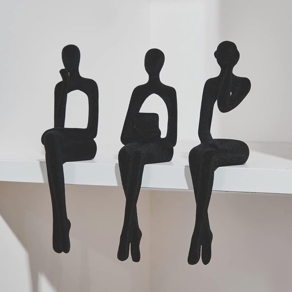 Modern Bookshelf Decor Sitting Thinker Statue Abstract Sculpture, Home Décor Accents, Shelf Decor Accents Shelf Decor Accents Resin Figurines for Office Living Room Table Desktop Decor