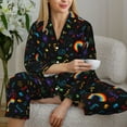 thumbnail image 6 of Gaeub Cartoon Pride Lgbt Women' Long-Sleeve Shirt and Full-Length Bottom Pajama Set Loungewear Soft Pjs Sleepwear Set-Small, 6 of 7