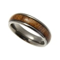thumbnail image 2 of Genuine inlay Hawaiian koa wood band ring titanium comfort fit dome style 6mm size 7, 2 of 5