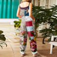 thumbnail image 3 of Spring Summer Plus Size Boho Overalls for Women Hippie Cloth Floral Printed Jumpsuits Spaghetti Strap Rompers, 3 of 6