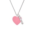 thumbnail image 2 of Delight Jewelry Acrylic 1" Pink Heart Silvertone Hope Anchors the Soul Bar Charm Necklace, 23", 2 of 4