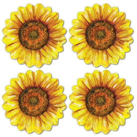 CounterArt Flower Shaped Reversible Easy Care Flexible Tabletop Placemat 4 Pack