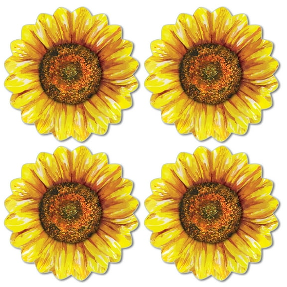 CounterArt Flower Shaped Reversible Easy Care Flexible Tabletop Placemat 4 Pack