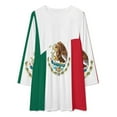 thumbnail image 2 of Flag of Mexico Loose Dress Evening Dress Summer Dresses for Women Luxury Dress Long Sleeved Dress, 2 of 4