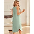 thumbnail image 2 of Ekouaer Sleeveless Nightgowns for Women Long Night Gown Pleated Full Length Sleepwear Tank Sleep Dress Slit Dress, 2 of 6