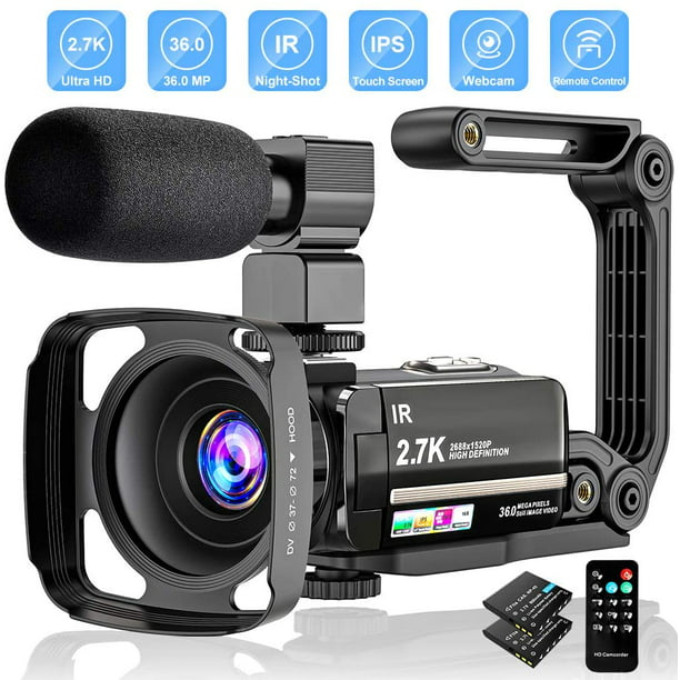 Video Camera 2.7K Camcorder Ultra HD 36MP Vlogging Camera for YouTube ...