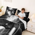 thumbnail image 4 of meiyoeat Neon Lightning Gaming Full Size Sheets for Boys Girls, Electric Gamer Bed Sheets, Black White, 4-Piece, 1 Flat Sheet, 1 Fitted Sheet and 2 Pillowcases, 4 of 6