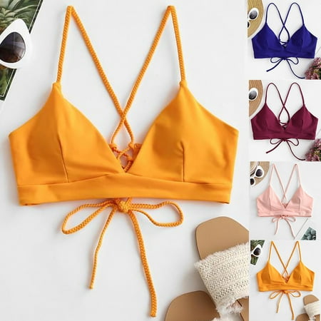 Up to 30% OFF  Sexy Women Bandage Push-up Bikini Top  Padded Bra  High Support  Stretchy Material  Fashionable Swimsuit  Beachwear  Poolside Style  Underwire Bra  Full Coverage  Swimwear Set