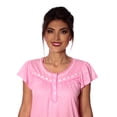 thumbnail image 5 of Women's Polka Dot Cap Sleeves Fancy Embroidery Nightgown Sleepwear, Large Pink, 5 of 5