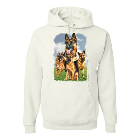 Wild Bobby German Shepherd Dog Animal Pet Lover Dog Lover Unisex Graphic Hoodie Sweatshirt White 3XL
