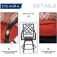 thumbnail image 3 of SOLAURA 3-Piece Outdoor Patio Swivel Bar Stool Set with Height Bar Table (Wood-Like Desktop) and Patio High Swivel Bar Stool Chairs, 3 of 8