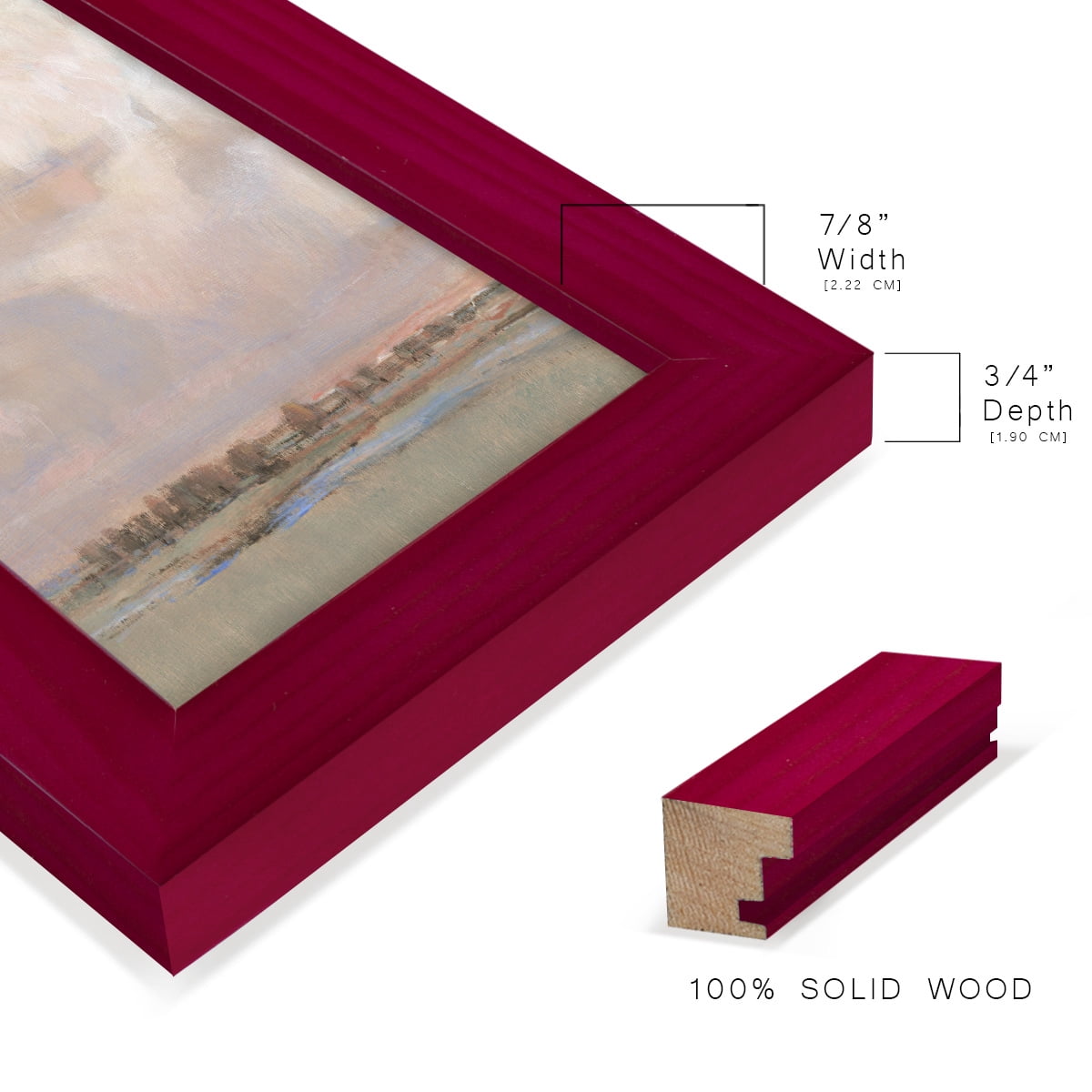 Billowing Clouds II - Framed Print w/glass - Cherry Red