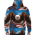 thumbnail image 7 of Fotbe Men's Hoodie with Cartoon Bald Eagle USA Pattern - Kangaroo Pocket Pullover Hooded Sweatshirt, Perfect for Daily Wear, Travel, and Home-4X-Large, 7 of 7