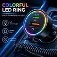 thumbnail image 4 of USB C 85W Car Charger for iPhone 17/16 Pro Max, PD & QC3.0 w/5 ft 45W Type Coiled Cable, Fast Car Phone Charger Adapter for iPhone 17Air/15 Pro, Samsung Galaxy S25/S24/S23, Pixel 10/LG/Android, iPad, 4 of 8