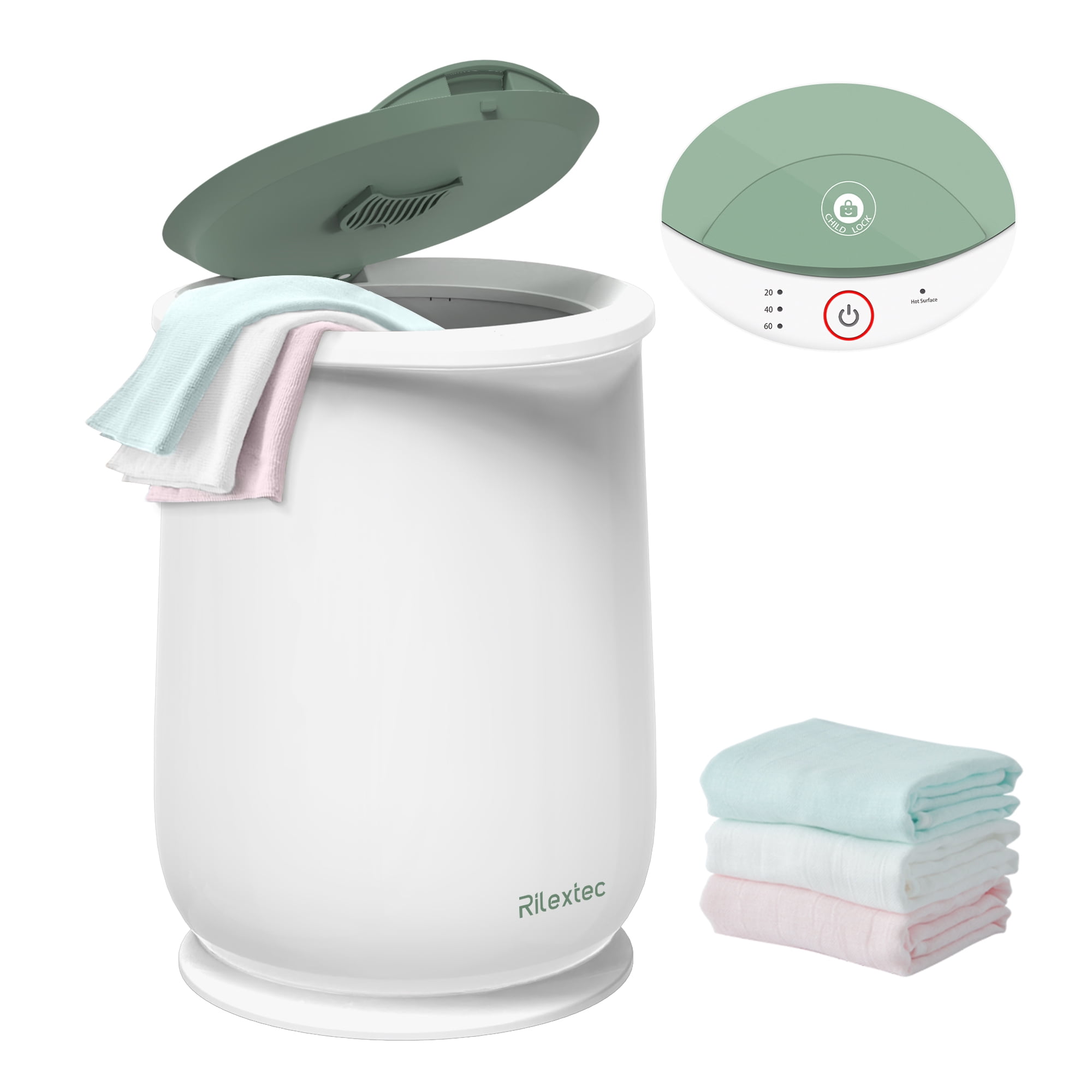 Rilextec Towel Warmer Bucket with Safety Lock, Hot Towel Warmers for Bathroom, Electric Blanket