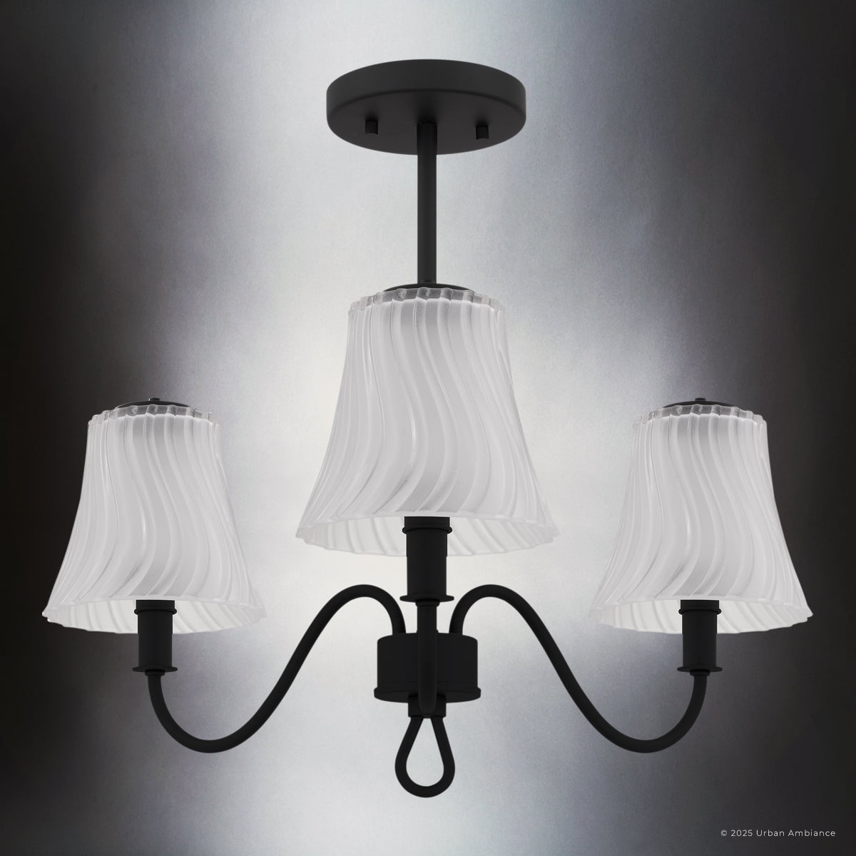 Luxury Traditional Ceiling Light, Matte Black, UQL6231