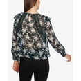 thumbnail image 2 of 1.STATE Womens Lace Inset Pullover Blouse, Green, X-Small, 2 of 5