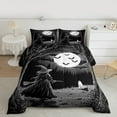 thumbnail image 2 of Manfei Happy Halloween Bedding Comforter Set,Black Witch Bats Twin Comforter Sets,Cute Cartoon Ghost Bedding Set For Kids,Luxury Bedroom Decor Reversible,2-Piece, 2 of 8
