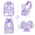 thumbnail image 5 of KOITHOT Clear Backpack Heavy Duty, Waterproof PVC Transparent Backpacks for Adults, Purple Book Bag for School Travel, 5 of 7