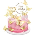 thumbnail image 1 of Decoraciones para pastel LANGPA de 22 piezas con mariposas y Happy Birthday, 1 of 6