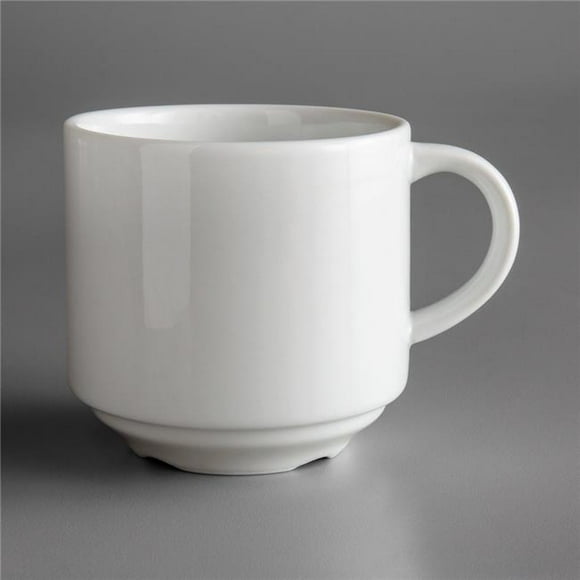 Oneida R4220000536 9 oz Royale Stackable Bright White Porcelain Cup