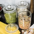 thumbnail image 5 of Mason Craft & More Set of 3 Airtight Large Glass Apothecary Jars with Lids, Clear Classic Mason Storage Canisters, 2 Liter (64oz), 5 of 8