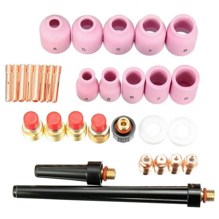 31Pcs TIG Welding Torch Accessories Kit, Tig Kit Gas Lens for WP-9/20/25 Cup (Best Hobby Tig Welder)