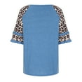 thumbnail image 6 of USSUMA Leopard Print T-Shirts for Women Trendy Color Block Basic Women's Shirts and Blouses 3/4 Sleeve Women Tops Dressy Casual Summer Round Neck Plus Tunics Beach, 6 of 8