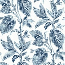 Chesapeake Mangrove Blue Botanical Prepasted Non Woven Blend Wallpaper, 20.5-in by 33-ft, 56.4 sq. ft.