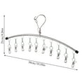 thumbnail image 3 of Functional Windproof Sock Clip Clothesline 10 Clips Metal Material Portable Folding for Balcony Travel Underwear Socks, 3 of 6