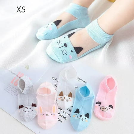 

5 Pairs Baby Summer Socks Kids Soft Mesh Ultra Thin Socks Non-slip Super Cute Design with Elastic Ankle