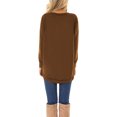 thumbnail image 2 of HOWCOME Fall Long Sleeve Side Split Casual Loose Tunic Womens Blouses, 2 of 5