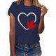thumbnail image 4 of Camisas de Manga Corta para las Mujeres Impresión de Manga Corta Cuello Redondo, Camisa Casual de Poliéster para las Mujeres, Lavado de Manos, 4 of 6