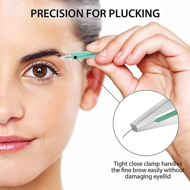 EIMELI Precision Tweezers for Eyebrows, 4 Pack Eyebrow Tweezer Set