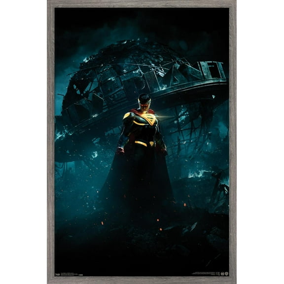 DC Comics Video Game - Injustice: Gods Among Us 2 - Superman Key Art Wall Poster, 22.375" x 34", Framed
