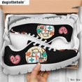 thumbnail image 1 of Doginthehole Hospital Heart Pattern - Zapatos planos para mujer, zapatillas de malla para correr, calzado de moda para mujer, para correr, gimnasio, suaves, 1 of 6