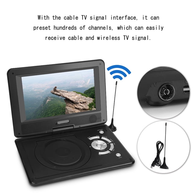 Car TV Player, DVD Player HD 9.8in LCD Screen Portable For Travel