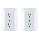 thumbnail image 1 of Outlet Extender GE, paquete de 2 grifos de pared con conexión a tierra, 6 salidas, color blanco, 1 of 6