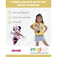 thumbnail image 3 of Disney Minnie Mouse Floral Infant Baby Girls Crossover T-Shirt and Chambray Shorts Outfit Set Infant to Little Kid, 3 of 5