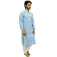thumbnail image 3 of Atasi Men's Classic Kurta Pajama Set Long Cotton Shirt Ethnic Casual Wear-Small, 3 of 7