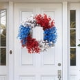 thumbnail image 7 of 4th of July Wreath, 17.71 Inch Red White Blue Patriotic Gypsophila Wreath, Large Full Front Door Wreath, Festive Independence Day Decor for Porch, Mantel, Memorial Day and Holiday Celebrations, 7 of 7