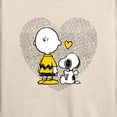 thumbnail image 3 of Peanuts - Charlie Snoopy Dot Heart - Women's Lightweight French Terry Long Sleeve Shirt, 3 of 6